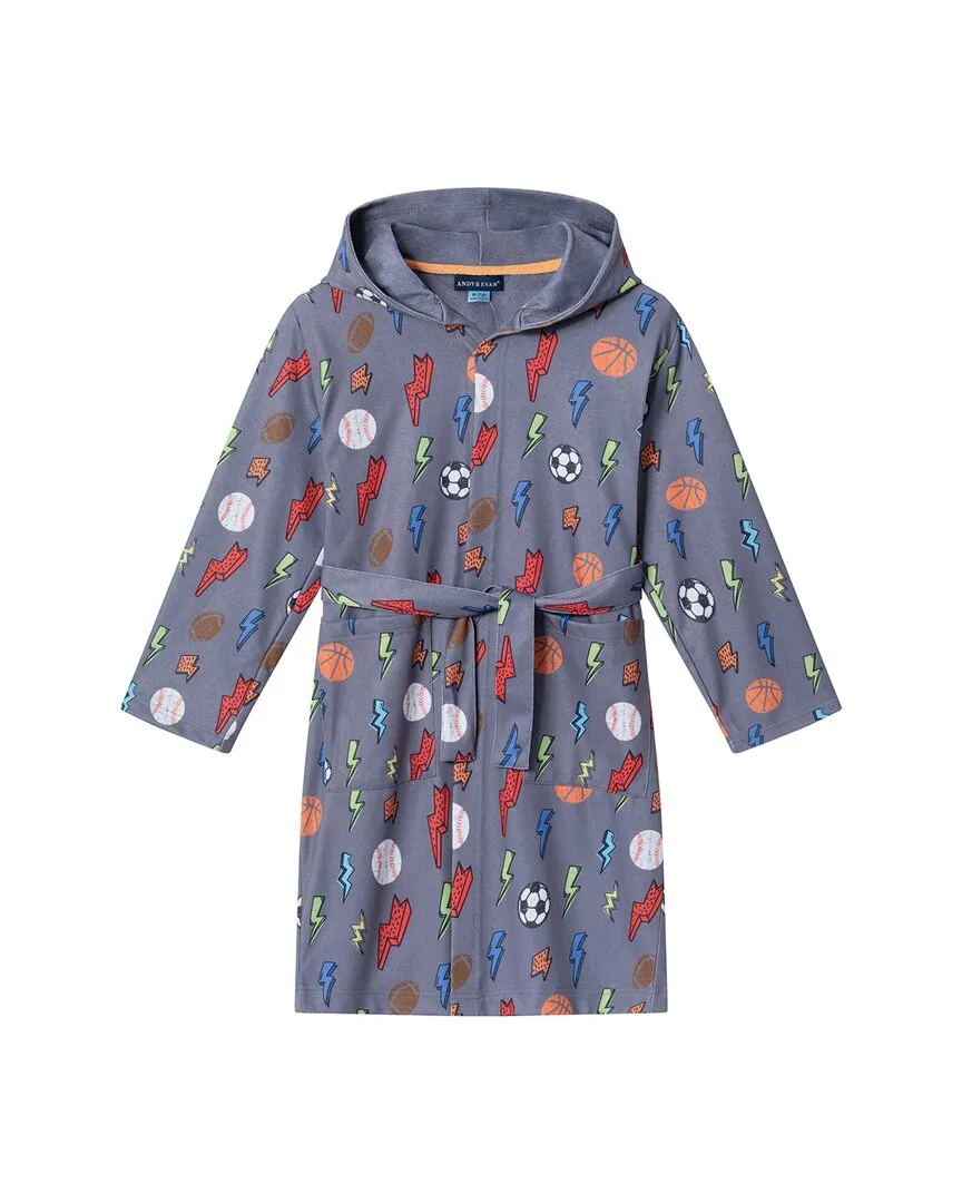 Andy & Evan Sports & Lightning Bolts Jersey Knit Robe