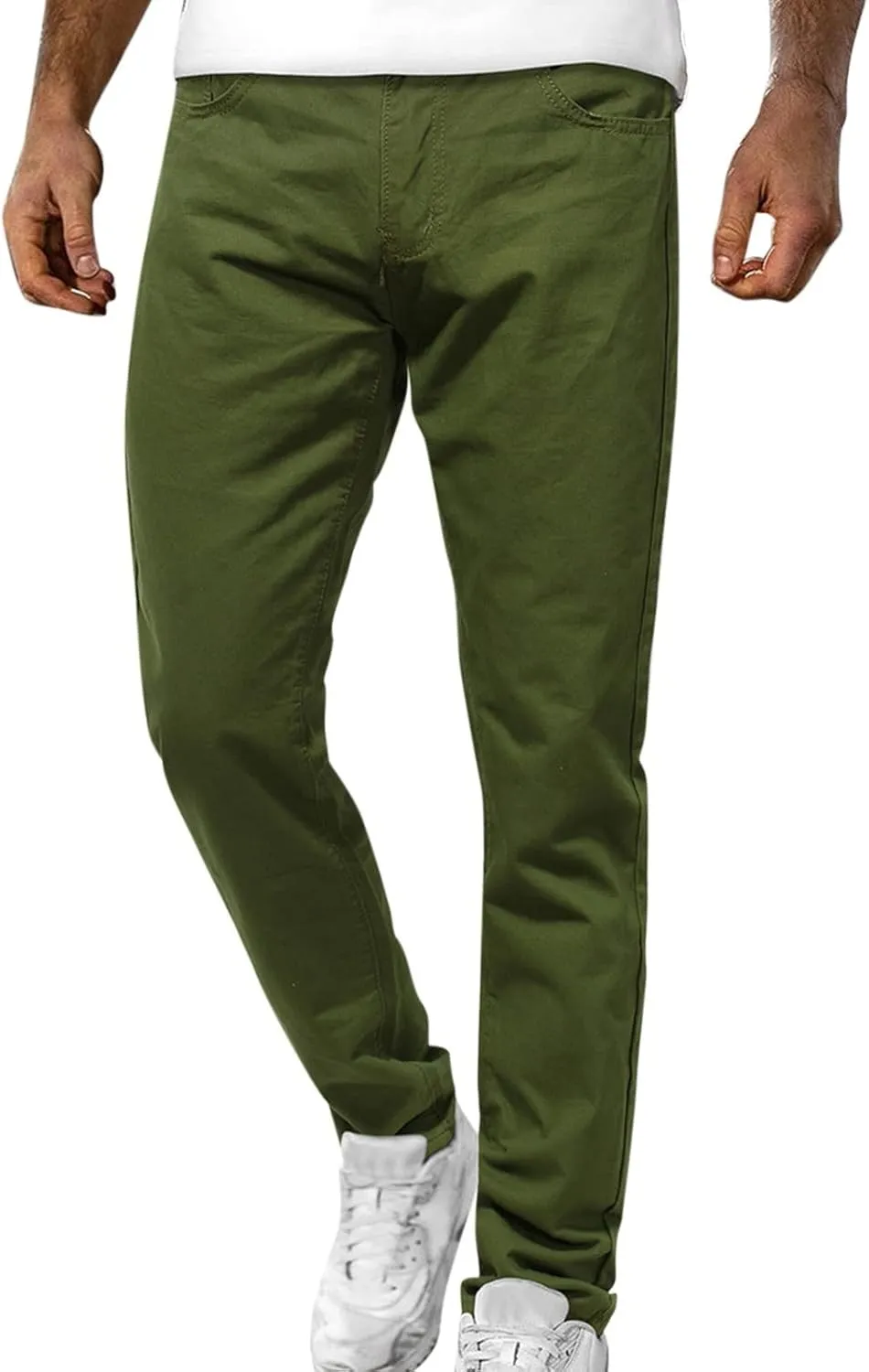 Button Men's Mid-waist Jeans With Pocket Jeans Casual Men's Zip Men's pants Key Relaxed Fit Jeans for Men