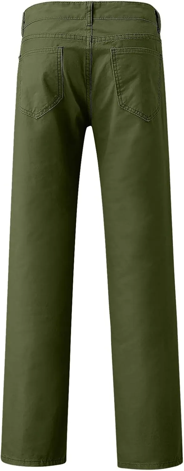 Button Men's Mid-waist Jeans With Pocket Jeans Casual Men's Zip Men's pants Key Relaxed Fit Jeans for Men