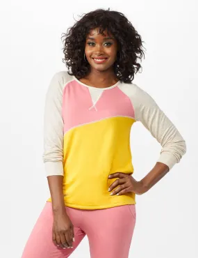 Color Block Sweatshirt w/ Stitch Detail