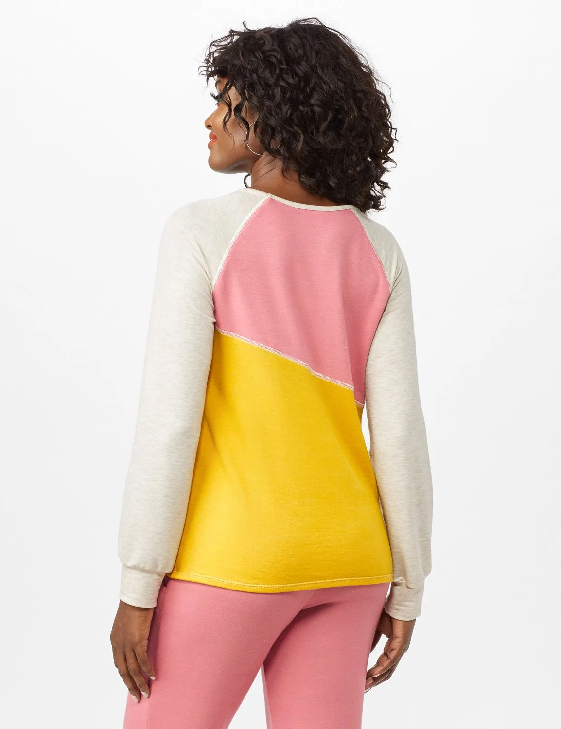 Color Block Sweatshirt w/ Stitch Detail