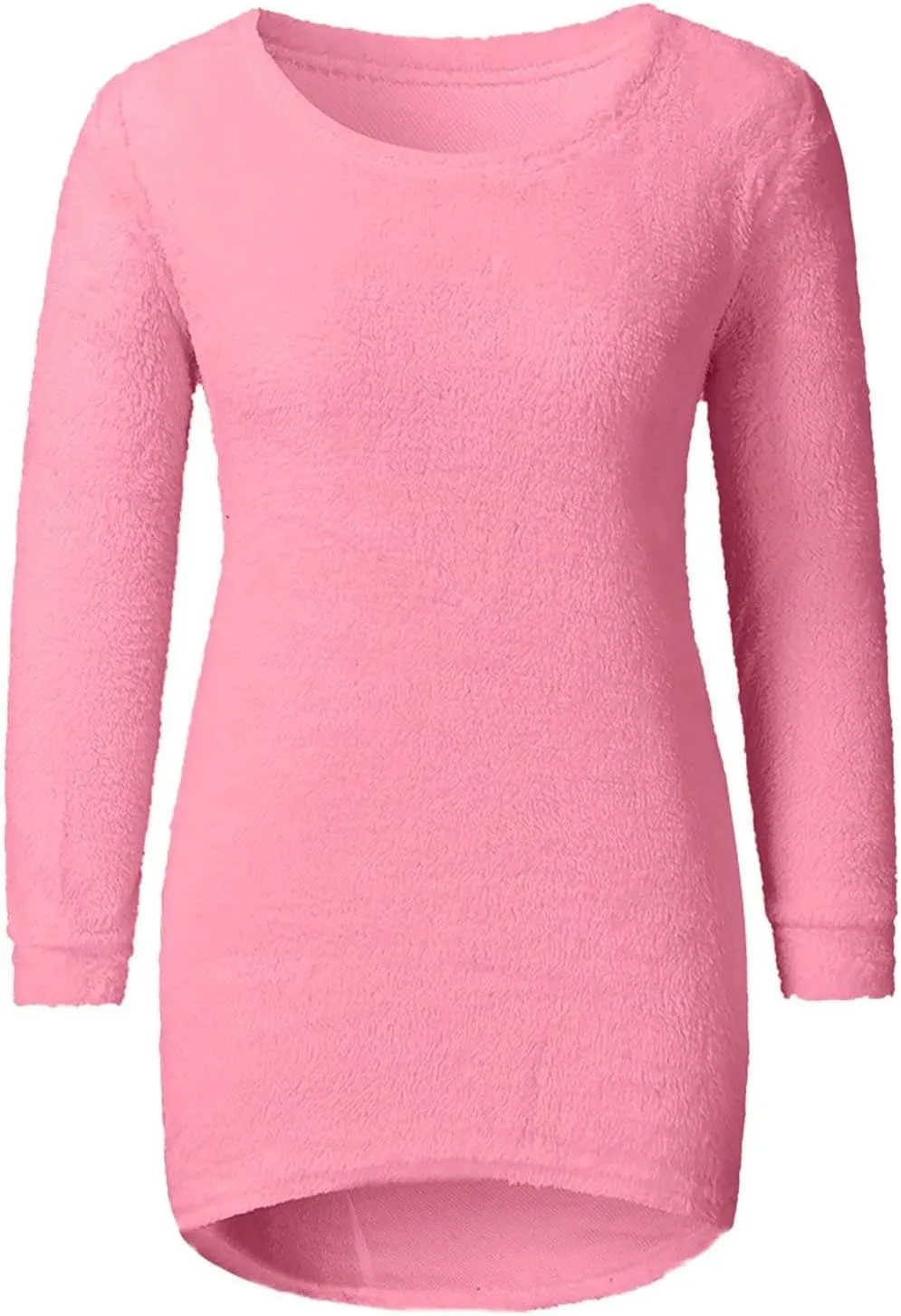 Fleece Fuzzy Sweater for Women 2024 Long Sleeve Pullover Knit Oversized Sweaters Plus Size Casual Warm Long Sweater
