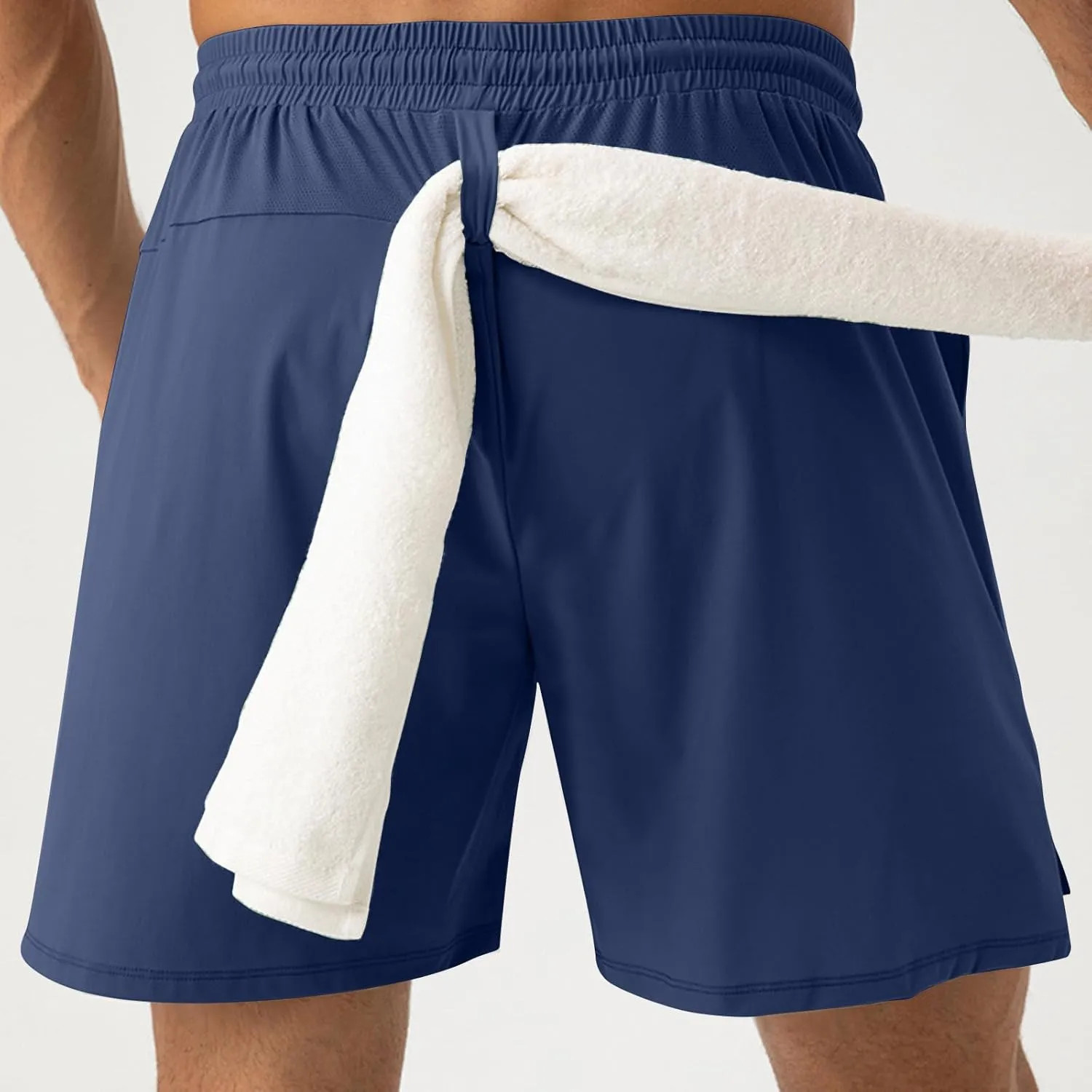 Men's Athletic Running Shorts Quick Dry Workout Drawstring Shorts Lightweight Summer Gym Sports Shorts with Pockets