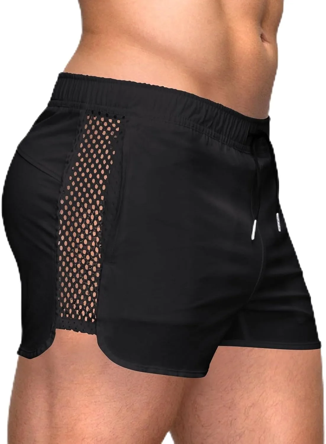 Men's Running Workout Shorts Casual Mesh Elastic Waist Quick Dry Short Bodybuilding Athletic Gym Summer Beach Shorts