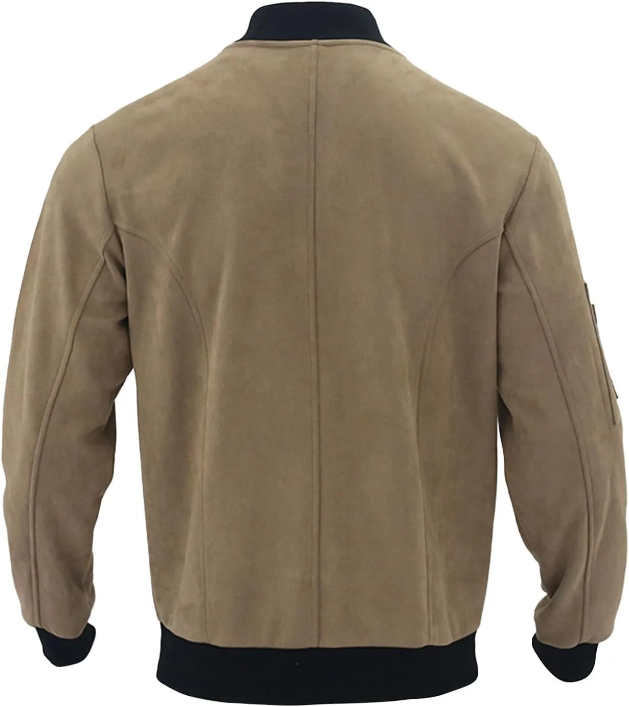 Mens Suede Jacket Vintage Leather Baseball Bomber Jacket Long Sleeve Button Lightweight Cardigan Jacket for Men