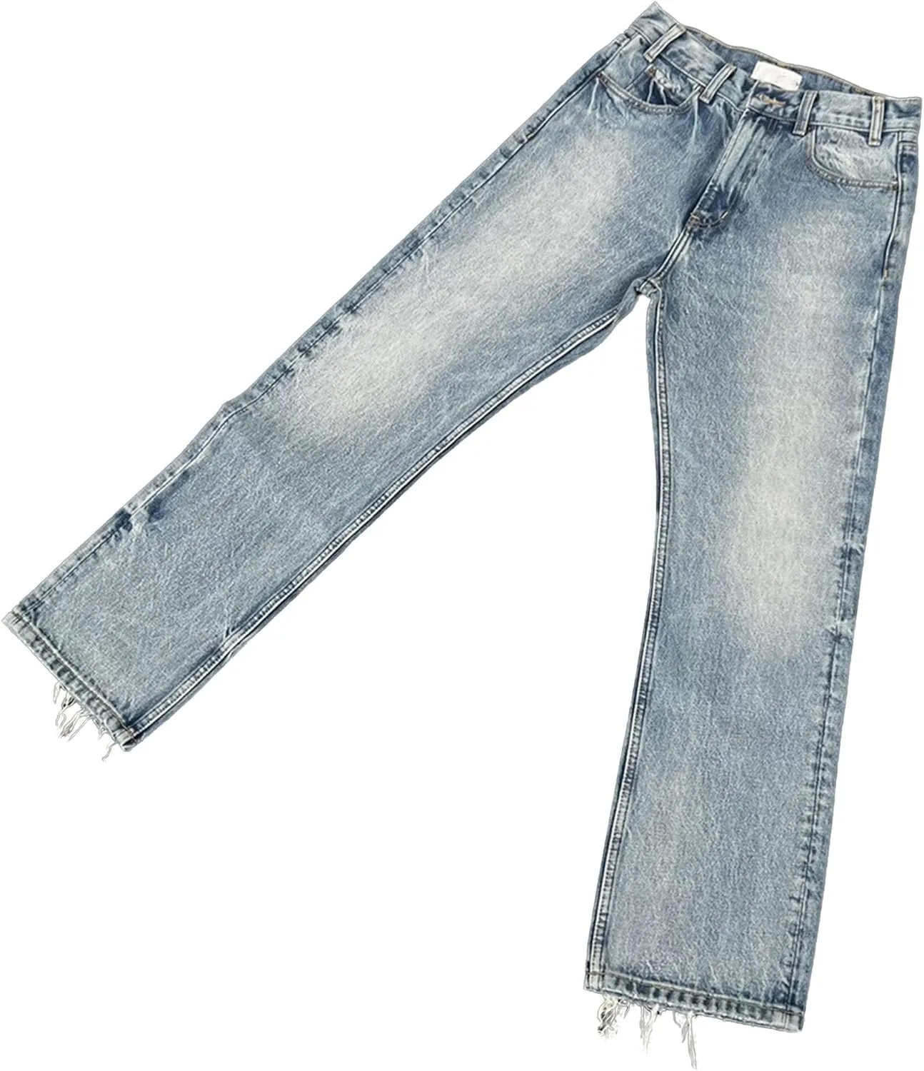 Men's Vintage Relaxed Fit Classic Jeans Casual Blue Regular Denim Pants Distressed Basic Streetwear Jeans