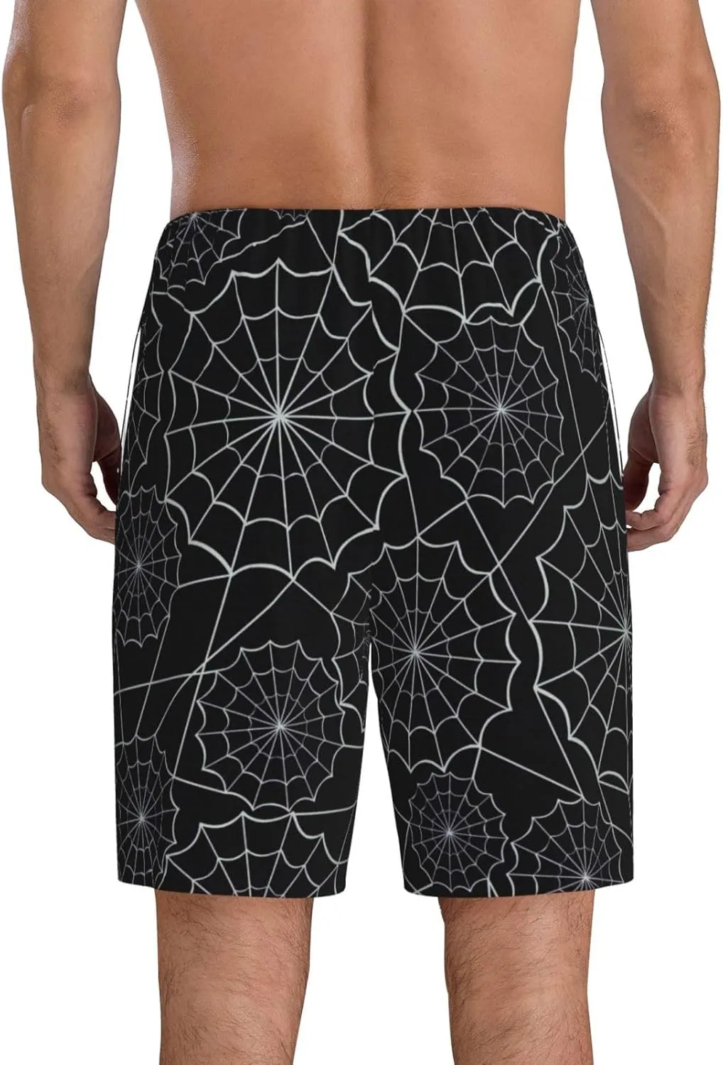 Novastar Mens Pajama Pants - Spider Web Black Sleep Comfy Shorts Mens Pajama Shorts, Pj Pants for Mens Lounge Shorts
