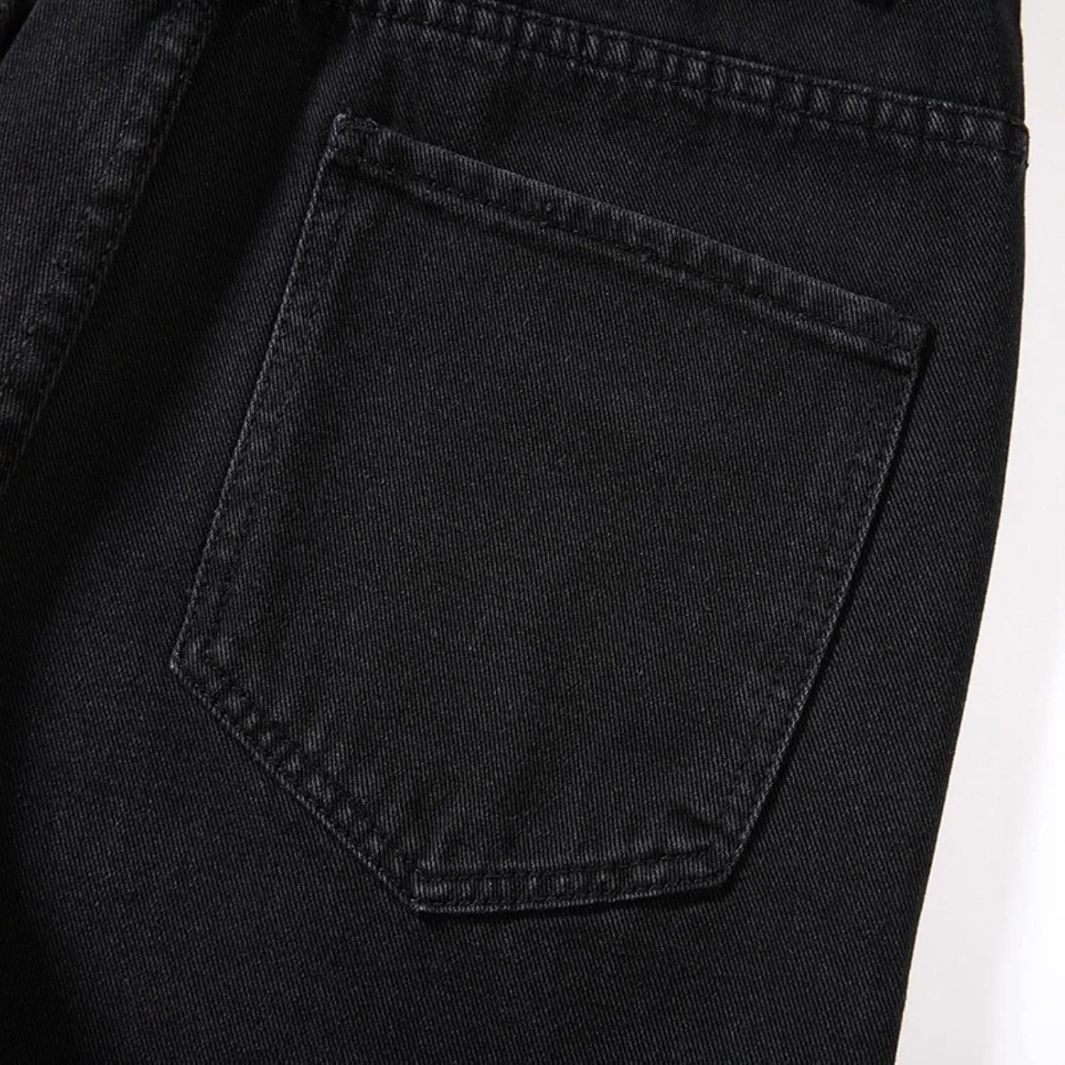 Solid Pocket Jeans Fashion Fly Casual Straight Pants Trousers Zipper Denim Men's Mens 550 Relaxed Fit Jeans