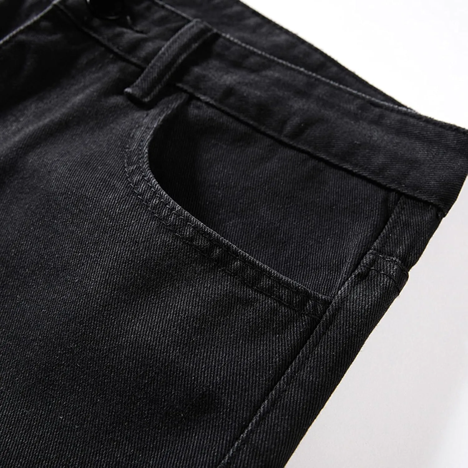 Solid Pocket Jeans Fashion Fly Casual Straight Pants Trousers Zipper Denim Men's Mens 550 Relaxed Fit Jeans