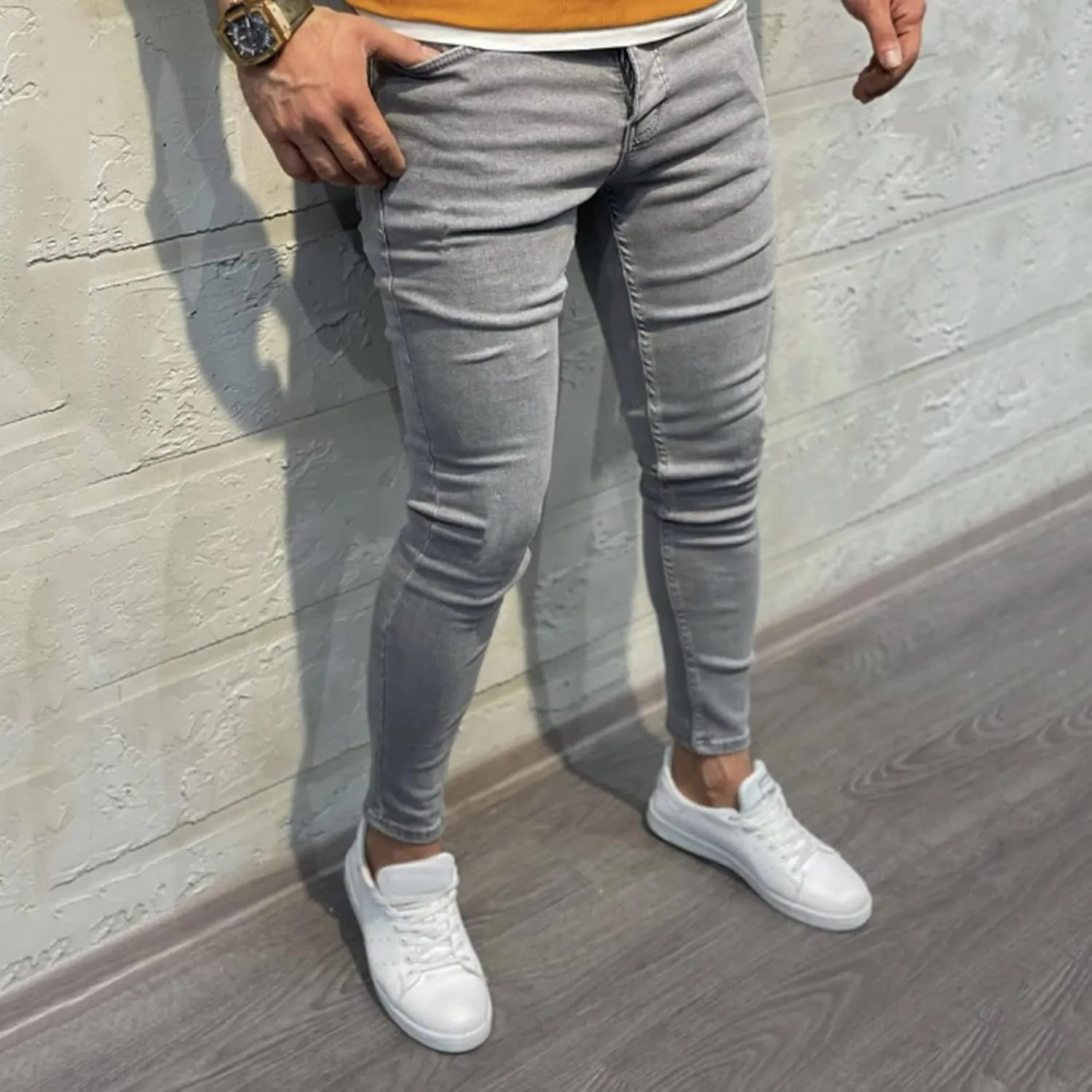 Sports Length Casual Bodybuilding Pocket Summer Denim Mens Pants Full Men's Jeans Jeans Relaxed Fit Boot Cut