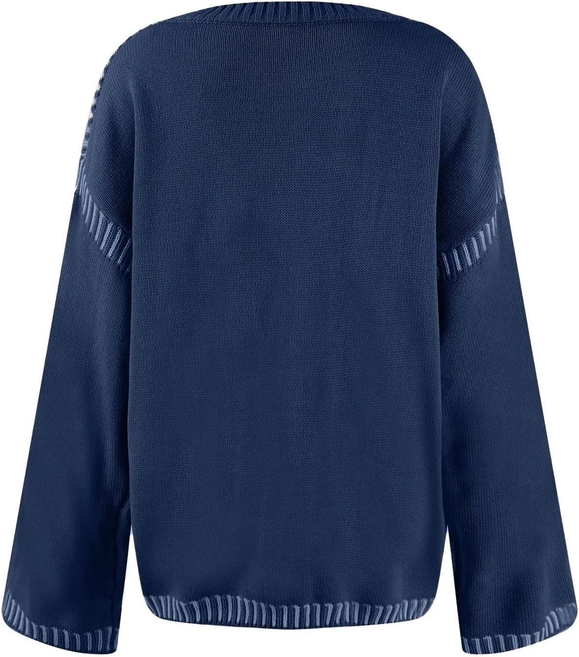 Women Knitted Sweater Chunky Y2k Drop Shoulder Pullover Cute Warm Jumper Crochet Fall Winter Knitted Outfits
