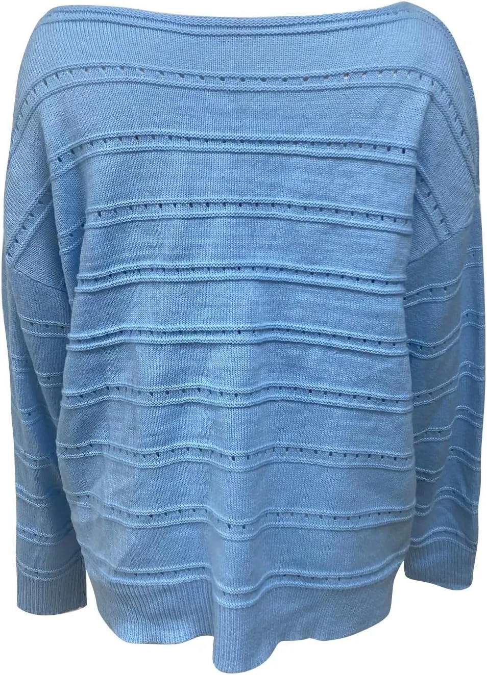 Women's 2024 Fall Long Sleeve Crew Neck Striped Color Block Casual Knitted Pullover Tops Crochet V Neck Sweater Tops