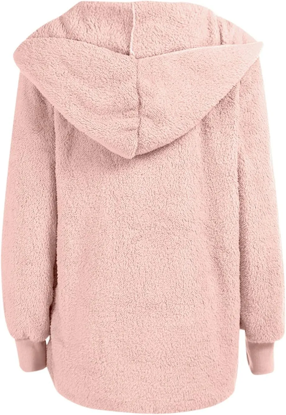 Women's Hooded Cardigan Sherpa Fuzzy Fleece Jacket Warm Coat Outwear with Pockets 