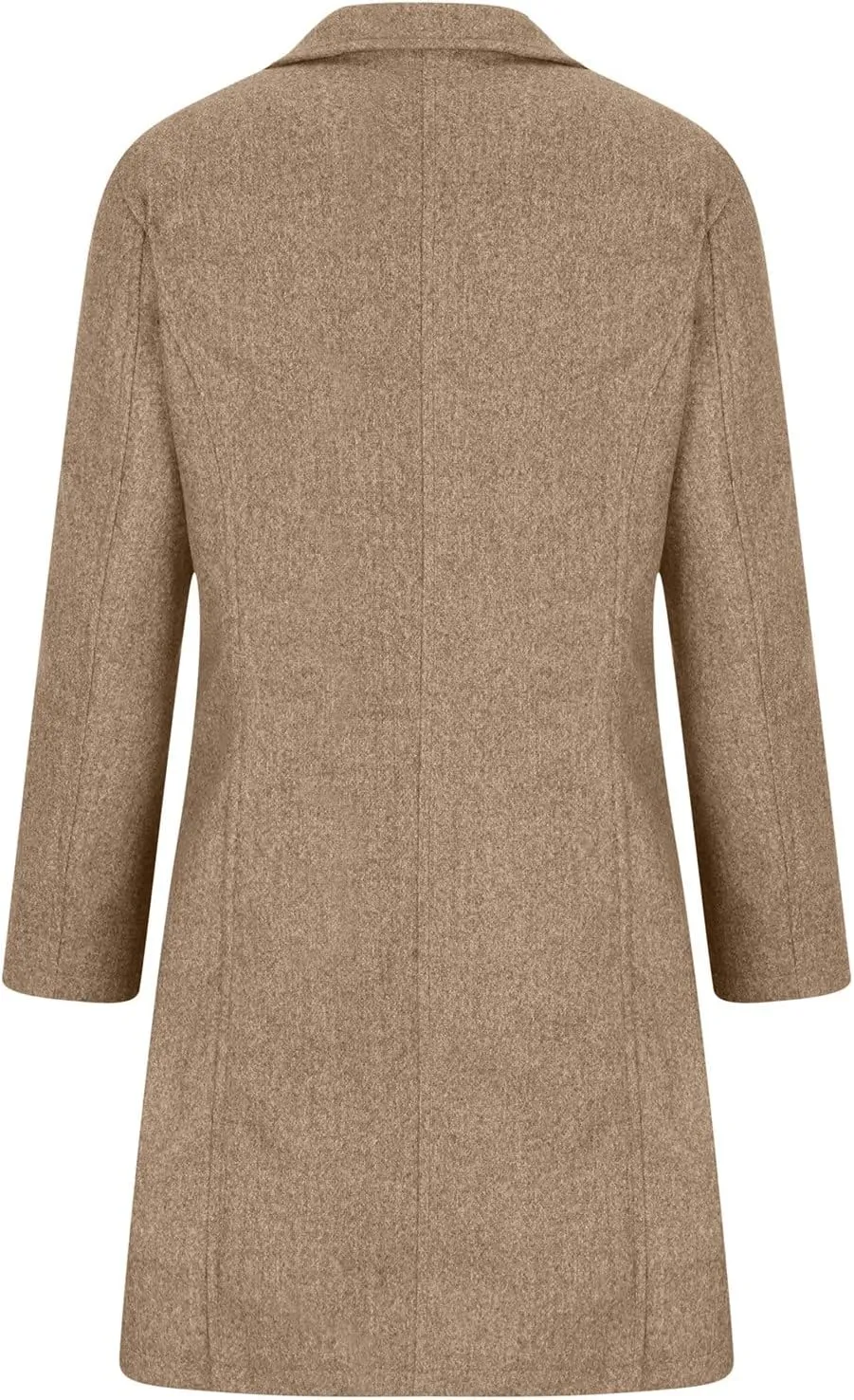 Wool Blend Trench Jacket for Women Single Breasted Business Casual Long Jackets Lapel Collar Mid Length Outerwear